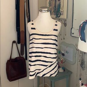 J. Crew Silk Stripe Nautical Tank